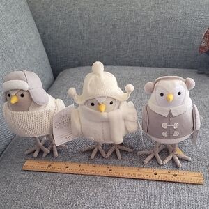 Target 2023 Wondershop Winter Bird Plush Set - Cream, White, Gray